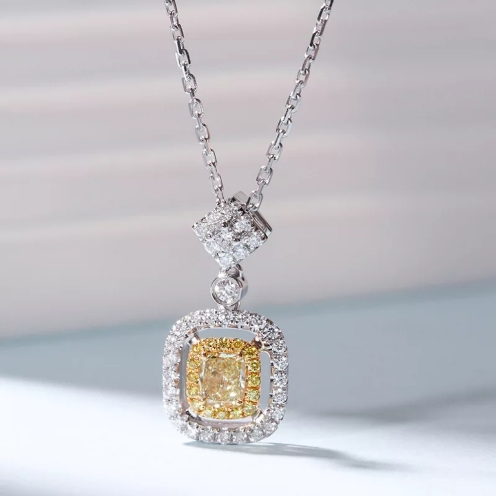 New Fashion Yellow Diamond Necklace - Picture 2 of 2